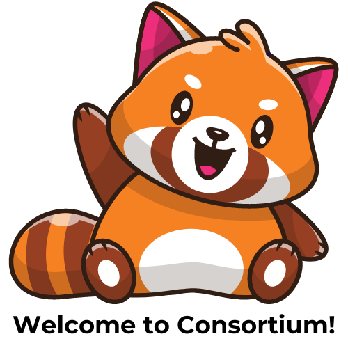 Cute Red Panda Waving Hand Logo